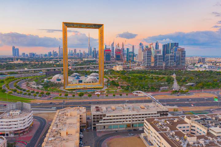 Dubai Frame en Dubái. Foto: JT ASTK